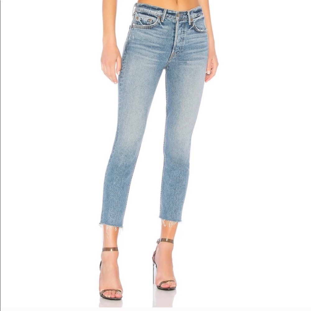 GRLFRND Karolina High Rise Crop Jean Lost Forever